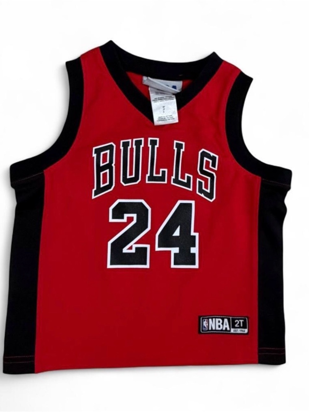 NBA Red and Black Bulls #24 Kids Basketball Jersey